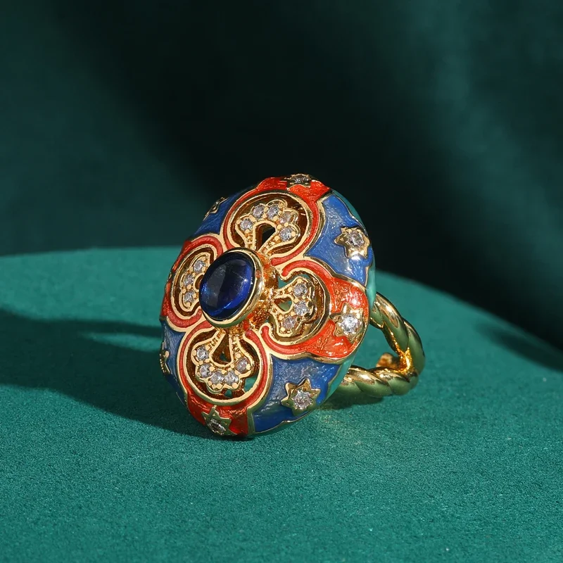 Vintage Enamel Ring Luxury Designer Brand Rhinestones Flowers Carving Gold Color Wedding Colorful Retro French Palace Jewelry
Vintage Enamel Ring Luxury Designer Brand Rhinestones Flowers Carving Gold Color Wedding Colorful Retro French Palace Jewelry