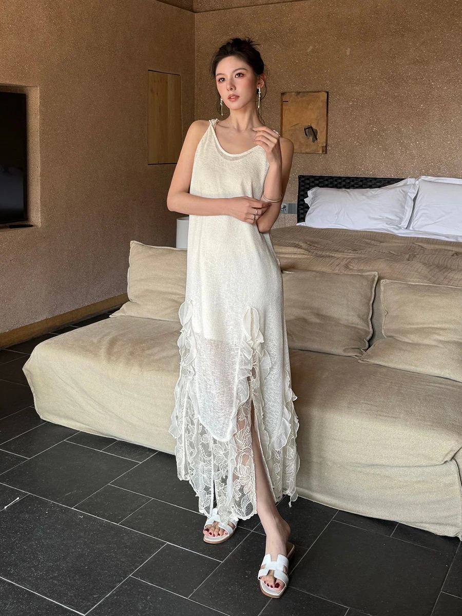 Summer Vacation Style Off-Shoulder Sleeveless Women's Dress Spring Summer New Loose Slimming Gauze Maxi Dress
Summer Vacation Style Off-Shoulder Sleeveless Women's Dress Spring Summer New Loose Slimming Gauze Maxi Dress