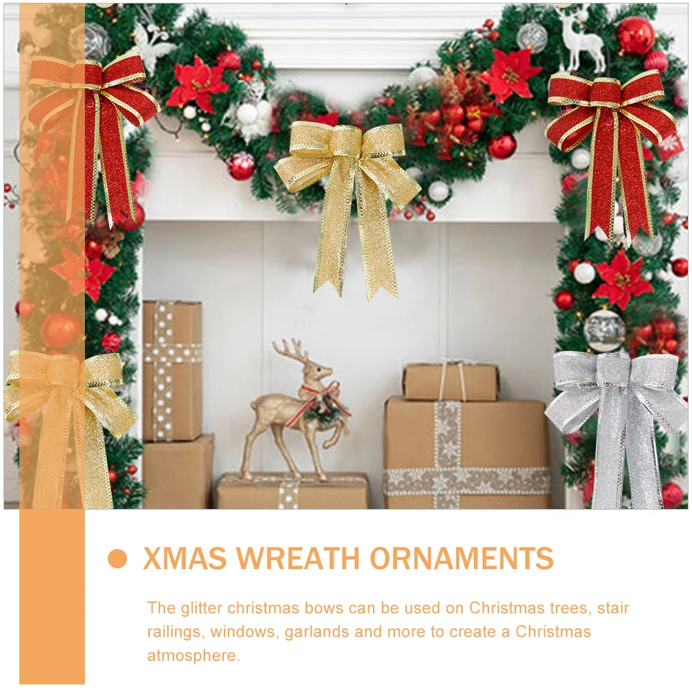 6Pcs Gold Glitter Christmas Bows Bright Xmas Tree Decoration Wreath Bow Party Supplies Christmas Tree Ornaments Bows
6Pcs Gold Glitter Christmas Bows Bright Xmas Tree Decoration Wreath Bow Party Supplies Christmas Tree Ornaments Bows