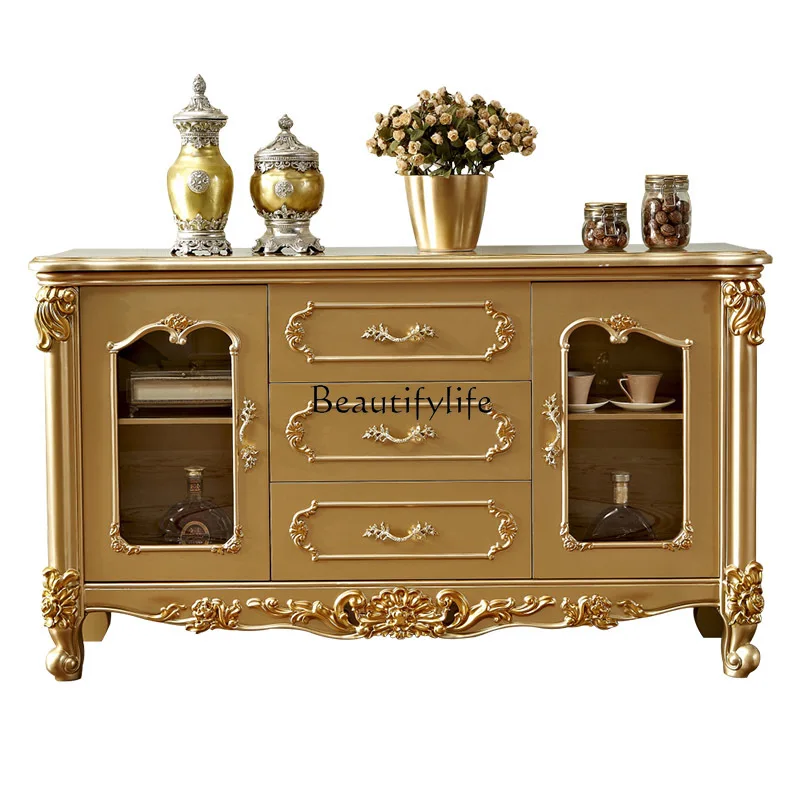 European marble dining side cabinet, gold living room tea cabinet, solid wood wine cabinet
European marble dining side cabinet, gold living room tea cabinet, solid wood wine cabinet
