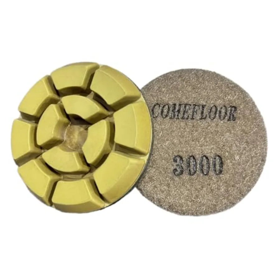 Diamond Floor Polishing Pads, 3 Inch Resin Bond Hook and Loop Polishing Pucks for Concrete, Terrazzo, Marble, Granite, Grit 300
Diamond Floor Polishing Pads, 3 Inch Resin Bond Hook and Loop Polishing Pucks for Concrete, Terrazzo, Marble, Granite, Grit 300