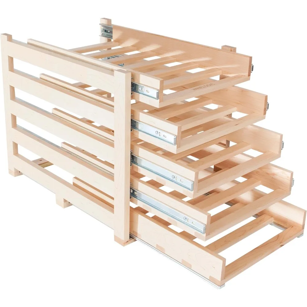Cabinet Sliding Tray Wine Rack, 30-Bottle, Solid Maple Wood, Unstained with Clear Satin Lacquer Finish
Cabinet Sliding Tray Wine Rack, 30-Bottle, Solid Maple Wood, Unstained with Clear Satin Lacquer Finish