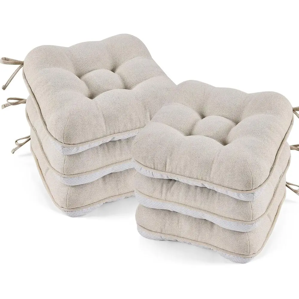 Set of 6, 3.5 Thick Kitchen & Dining Chair Pads, Non-Slip, Beige, 15.5x15.5x3.5
Set of 6, 3.5 Thick Kitchen & Dining Chair Pads, Non-Slip, Beige, 15.5x15.5x3.5