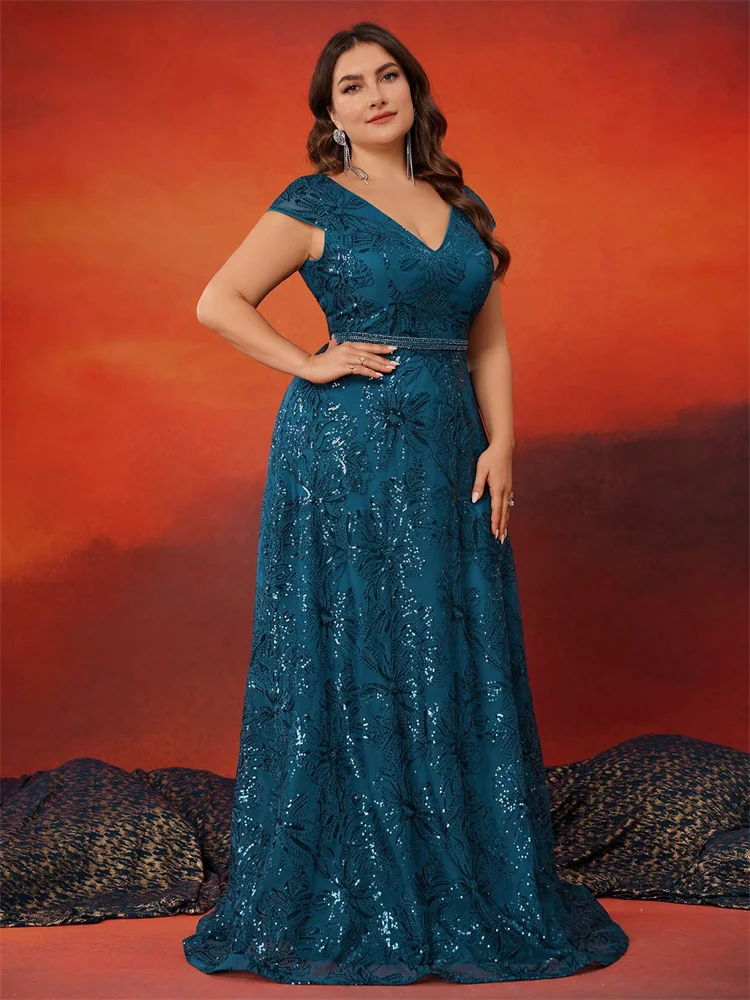 BLUEPLUM Plus Size Elegant Sequins V-back Evening Dresses Women Luxury Long A-line Formal Prom Wedding Party Cocktail Gowns
BLUEPLUM Plus Size Elegant Sequins V-back Evening Dresses Women Luxury Long A-line Formal Prom Wedding Party Cocktail Gowns