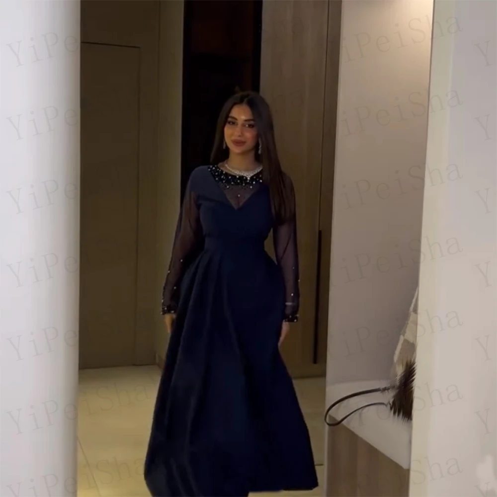 Customized A-Line Prom Dresses Ankle-Length O-Neck Full Sleeve Evening Gown Simple Fashion Beading Sequined Draped Party Gown
Customized A-Line Prom Dresses Ankle-Length O-Neck Full Sleeve Evening Gown Simple Fashion Beading Sequined Draped Party Gown