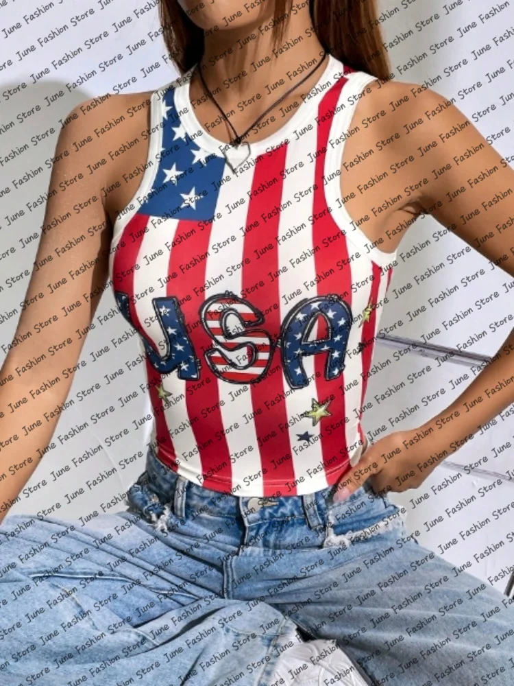 American Style Retro Spicy Girl Vest Street Trend Brand Women Sleeveless Top American Flag Pattern Crop Top Y2K High Street Top
American Style Retro Spicy Girl Vest Street Trend Brand Women Sleeveless Top American Flag Pattern Crop Top Y2K High Street Top