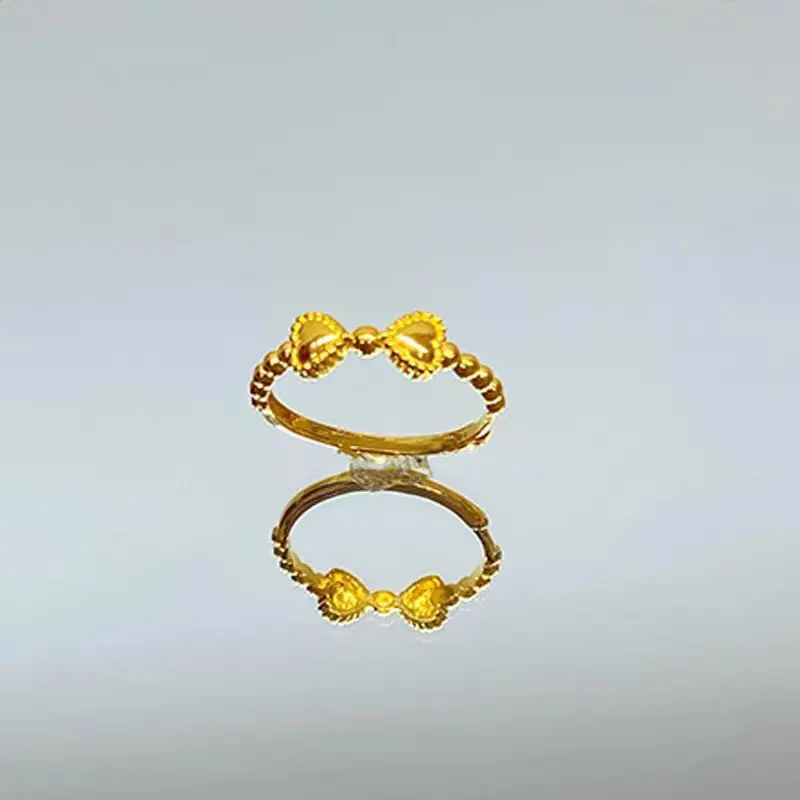 Au999 On the Run Princess Bow Ring Yellow Gold Open Finger Ring Women's Fashion Hand Jewelry
Au999 On the Run Princess Bow Ring Yellow Gold Open Finger Ring Women's Fashion Hand Jewelry