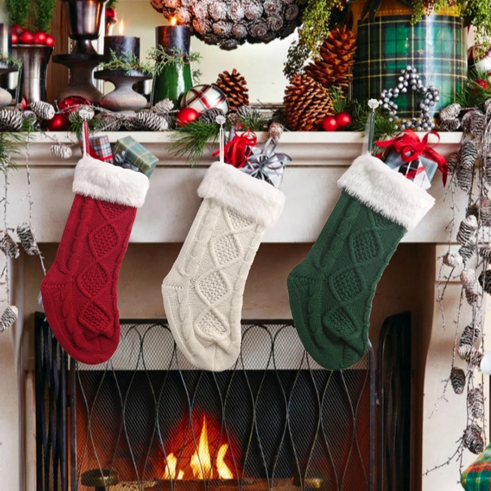 1pc Knitted Christmas Stockings Decoration Christmas Gift Bag Fireplace Decoration Christmas Tree Socks Xmas Lovely Gift Bag
1pc Knitted Christmas Stockings Decoration Christmas Gift Bag Fireplace Decoration Christmas Tree Socks Xmas Lovely Gift Bag
