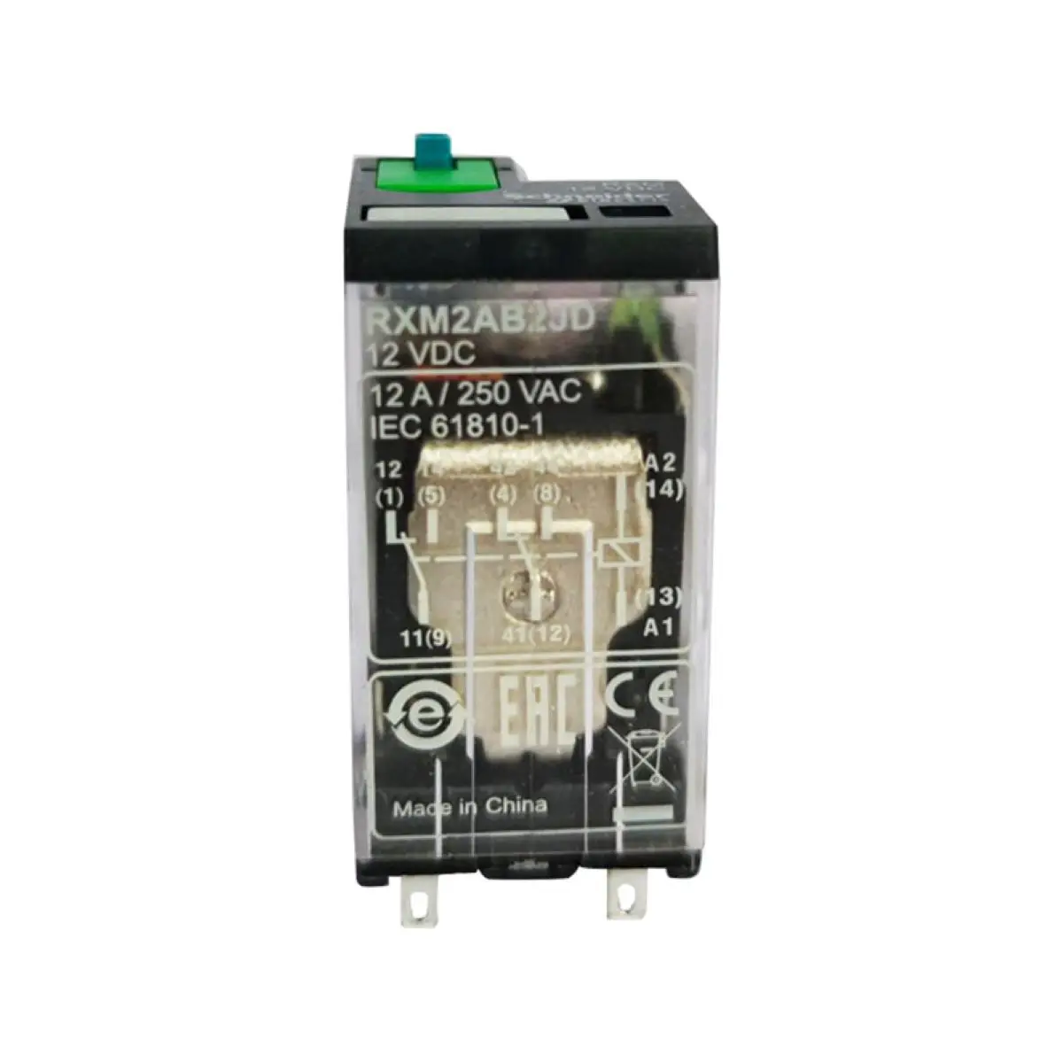 RXM2AB2JD miniature plug in relay, Harmony Electromechanical Relays, 12A, 2CO, with LED, lockable test but to n, 12V DC
RXM2AB2JD miniature plug in relay, Harmony Electromechanical Relays, 12A, 2CO, with LED, lockable test but to n, 12V DC