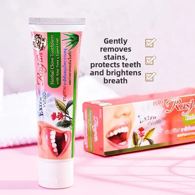 2 шт., тайская зубная паста Rasyan с неприятным запахом изо рта, защищающая десны, освежающее здоровье дыхания, отбеливание зубов, удаление желтого корта
2 шт., тайская зубная паста Rasyan с неприятным запахом изо рта, защищающая десны, освежающее здоровье дыхания, отбеливание зубов, удаление желтого корта