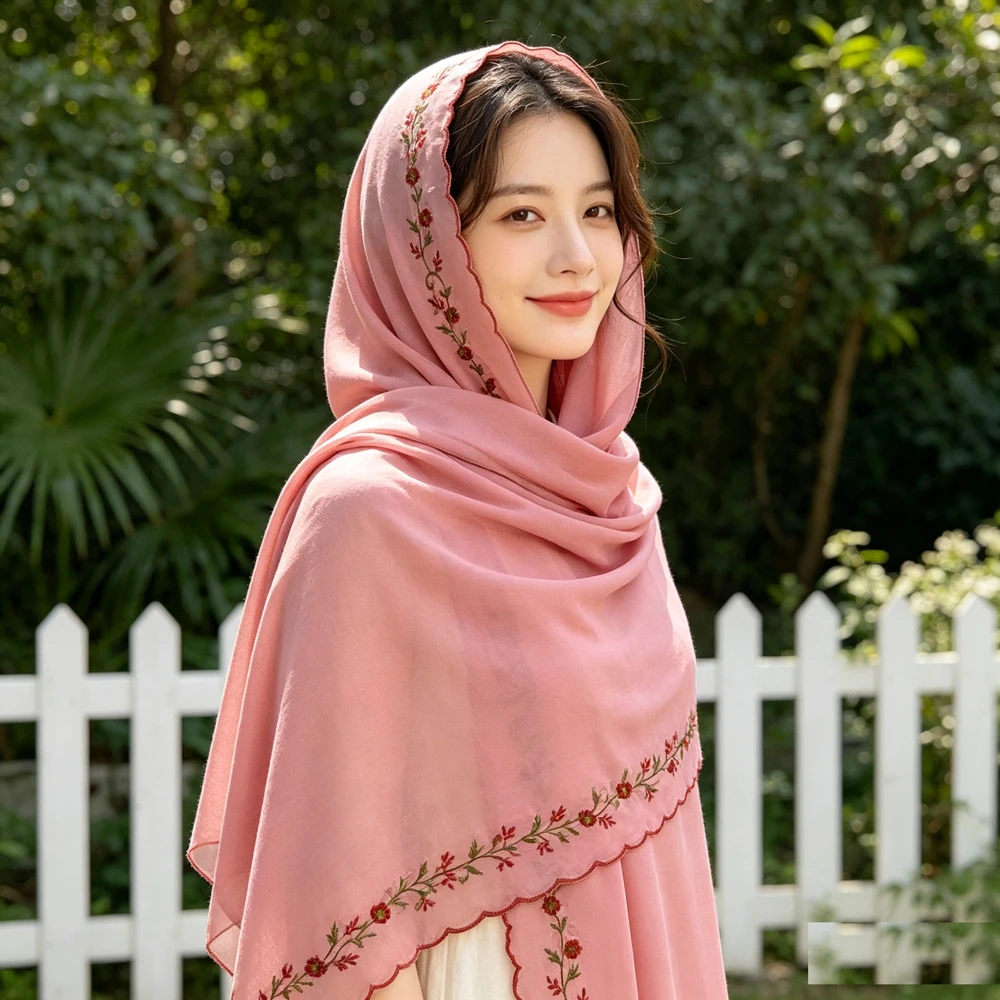 Women Chiffon Embroidery Hijab Long Scarf Muslim Islamic Headscarf Shawl Wrap Turban Bandanas Modest Daily Party Wear Head Cover
Women Chiffon Embroidery Hijab Long Scarf Muslim Islamic Headscarf Shawl Wrap Turban Bandanas Modest Daily Party Wear Head Cover