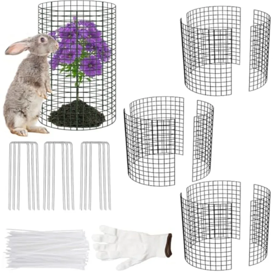 3Pack 17x14 Inch Galvanized Wire Plant Protectors -9Pcs Mesh Cages with Stakes and Zip Ties, Chicken Wire Cloches for Rabbits S
3Pack 17x14 Inch Galvanized Wire Plant Protectors -9Pcs Mesh Cages with Stakes and Zip Ties, Chicken Wire Cloches for Rabbits S