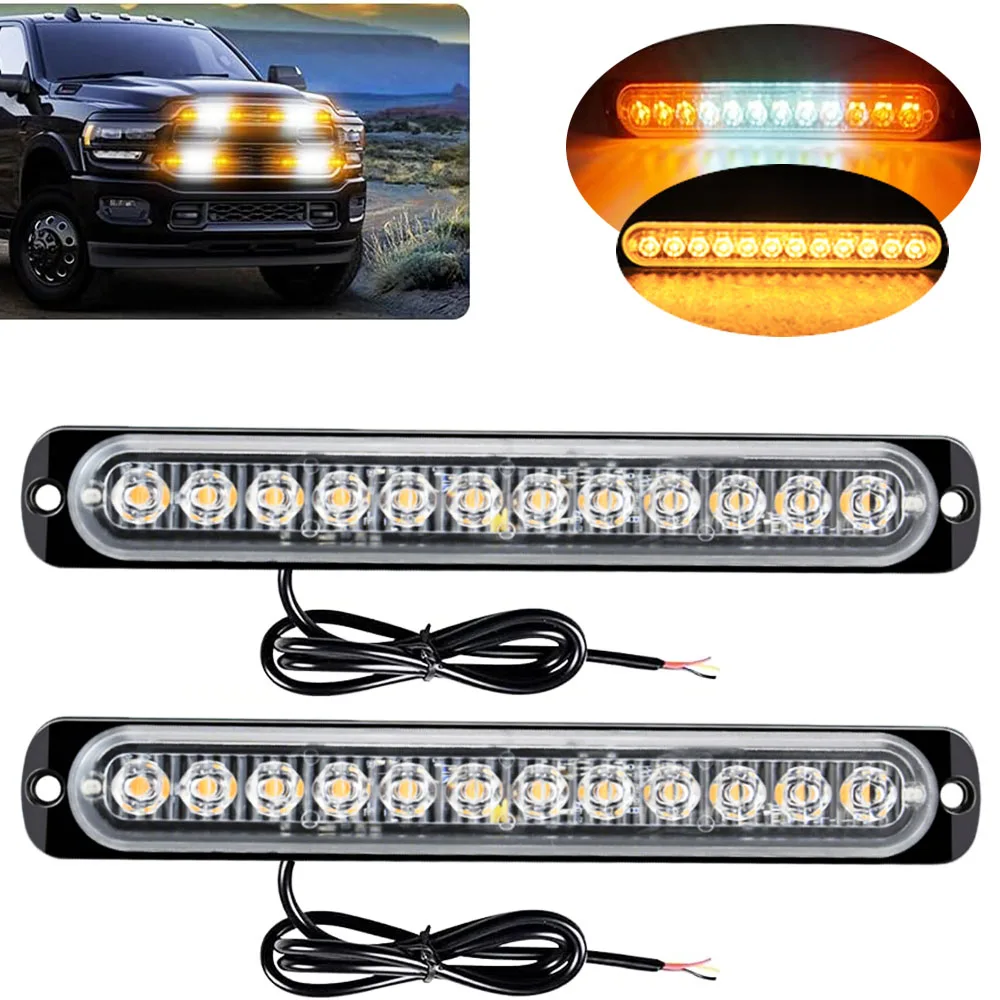 12V-24V 12LED Ultra-thin Truck Strobe Warning Light Grille Flashing Lightbar Car Beacon Lamp Yellow White Traffic Signal Light
12V-24V 12LED Ultra-thin Truck Strobe Warning Light Grille Flashing Lightbar Car Beacon Lamp Yellow White Traffic Signal Light