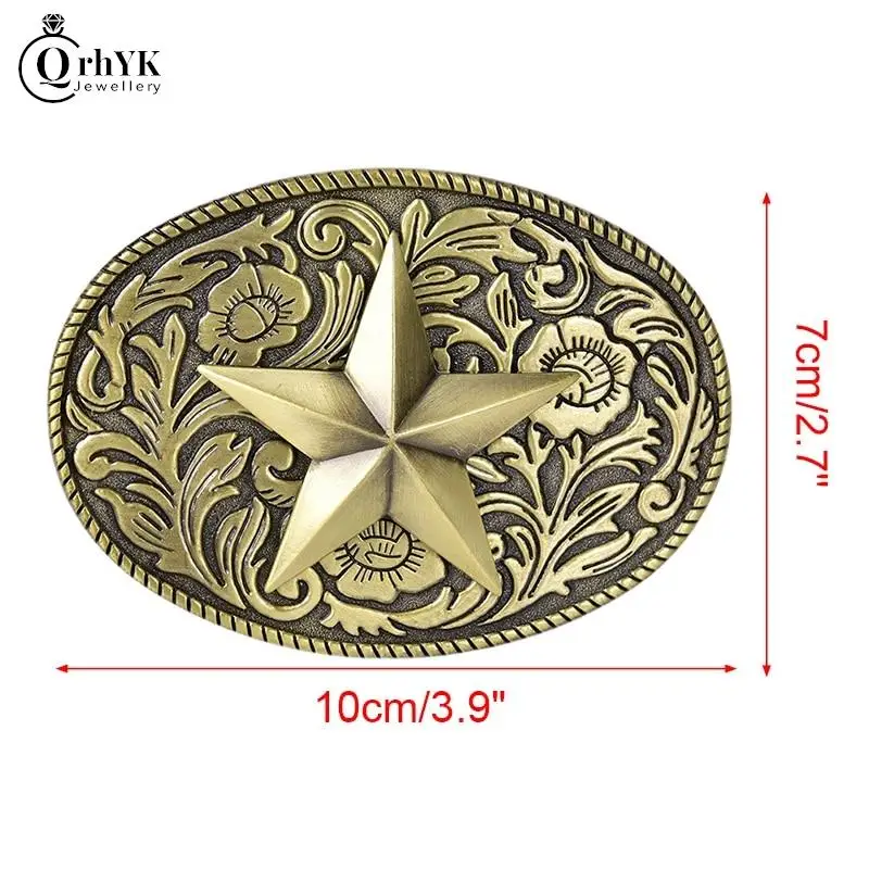 1PC Metal Pentagram Oval Bronze Western Cowboy Belt Buckle Fashion Mens Buckles Jeans Belt Accessories
1PC Metal Pentagram Oval Bronze Western Cowboy Belt Buckle Fashion Mens Buckles Jeans Belt Accessories