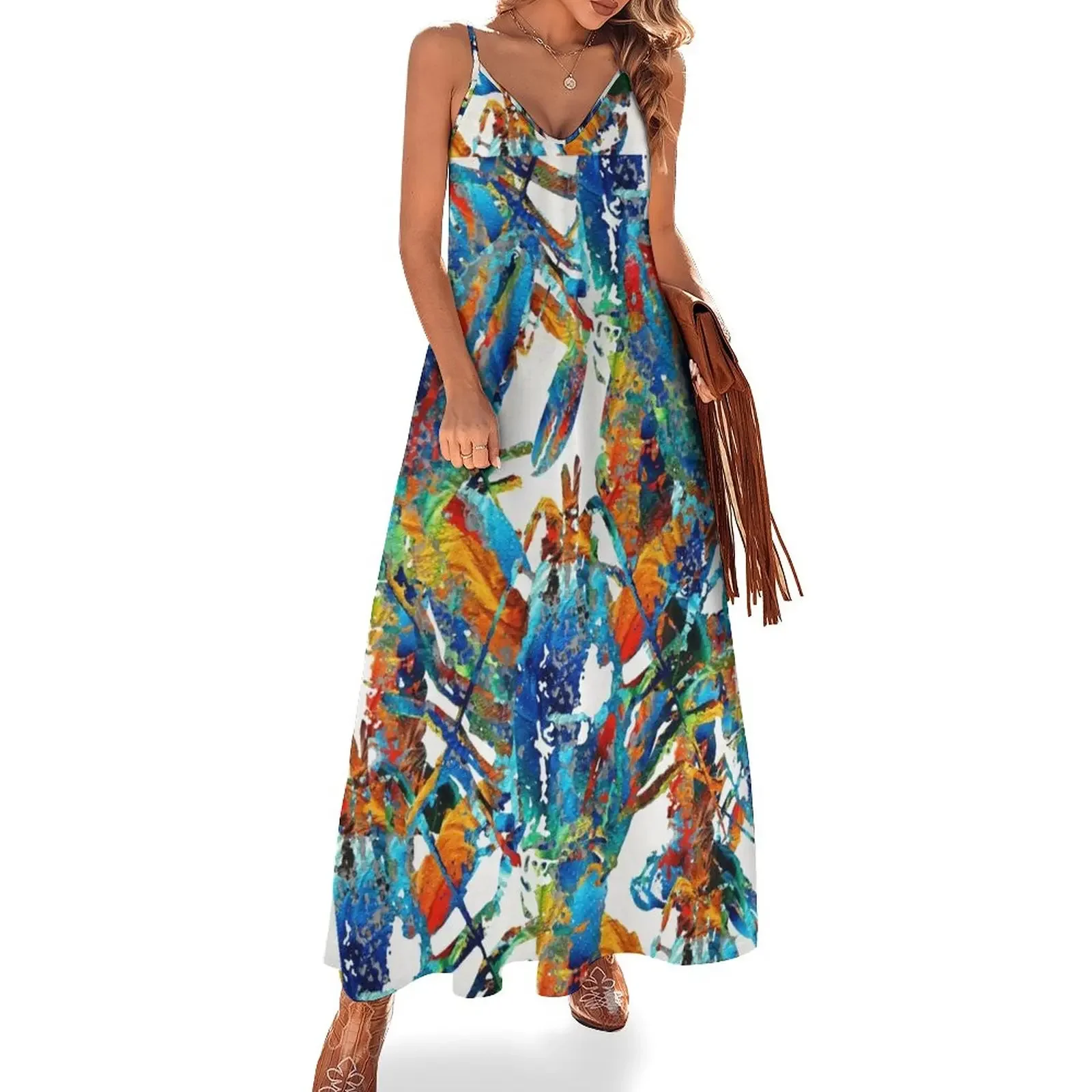 Colorful Lobster Collage Art - Sharon Cummings Sleeveless Dress Beachwear long dress women summer long dress women
Colorful Lobster Collage Art - Sharon Cummings Sleeveless Dress Beachwear long dress women summer long dress women