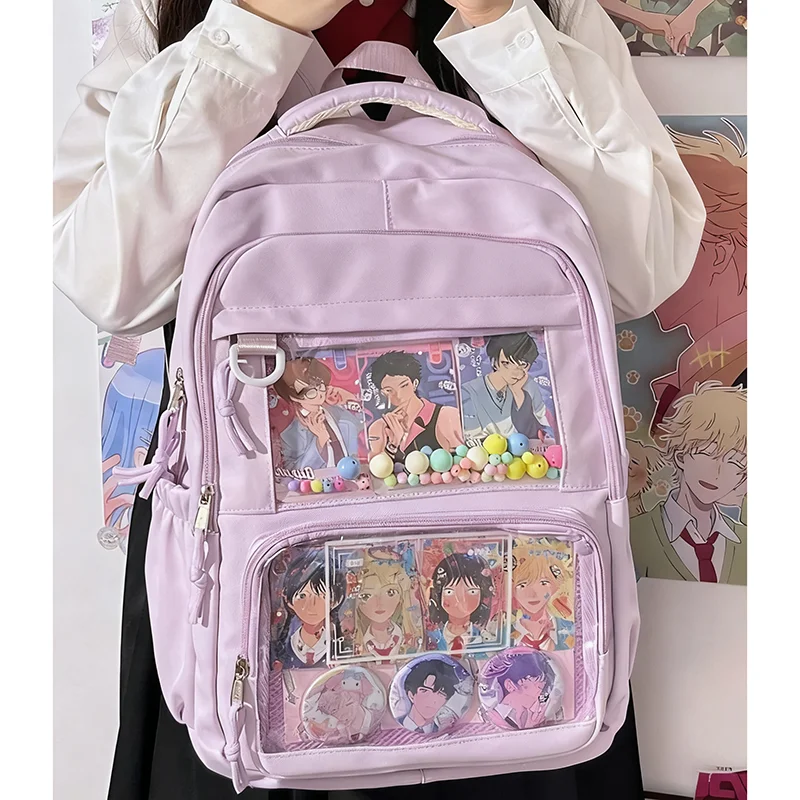 Richme Casual Nylon Women Backpacks 2025 Large Capacity Harajuku DIY Anime Badge Ita Bags Trend Clear Window Mochilas Para Mujer
Richme Casual Nylon Women Backpacks 2025 Large Capacity Harajuku DIY Anime Badge Ita Bags Trend Clear Window Mochilas Para Mujer