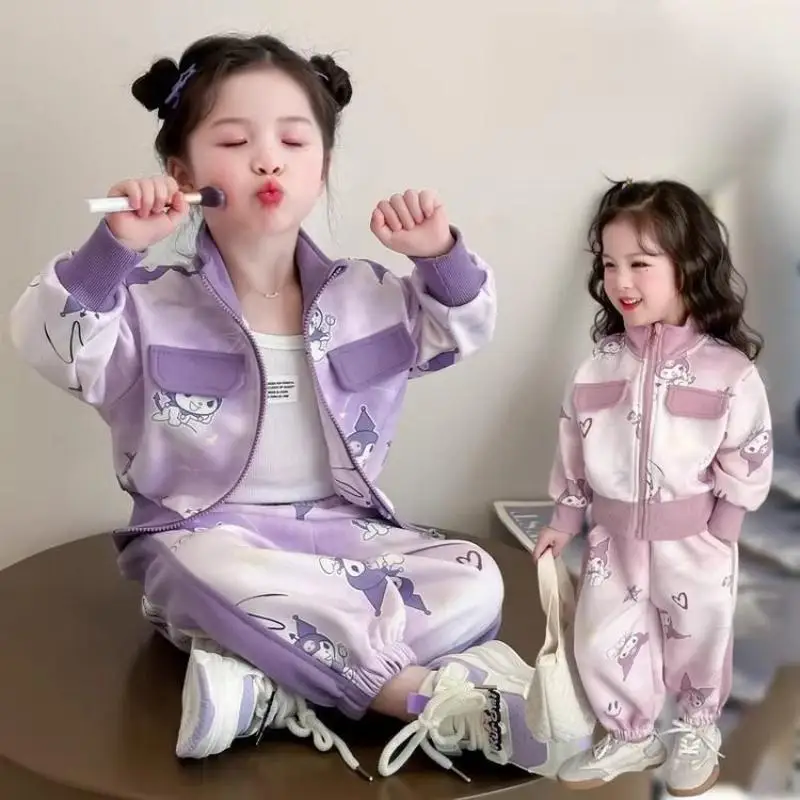 Sanrios 2Pcs Kuromi Gradient Cartoon Long Sleeved Spring Autumn New Style Cardigan Girl Sports Zipper Stylish Baby Comfortset
Sanrios 2Pcs Kuromi Gradient Cartoon Long Sleeved Spring Autumn New Style Cardigan Girl Sports Zipper Stylish Baby Comfortset