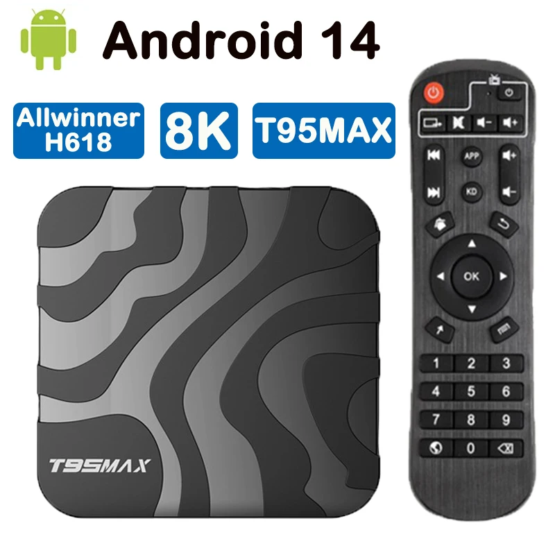 8K Android14.0 TV Box Smart Allwinner H618 32GB64GB Quad Core Cortex A53 BT HDR10 3D VP9 4K Video Wifi6 Media Player Set Top Box
8K Android14.0 TV Box Smart Allwinner H618 32GB64GB Quad Core Cortex A53 BT HDR10 3D VP9 4K Video Wifi6 Media Player Set Top Box