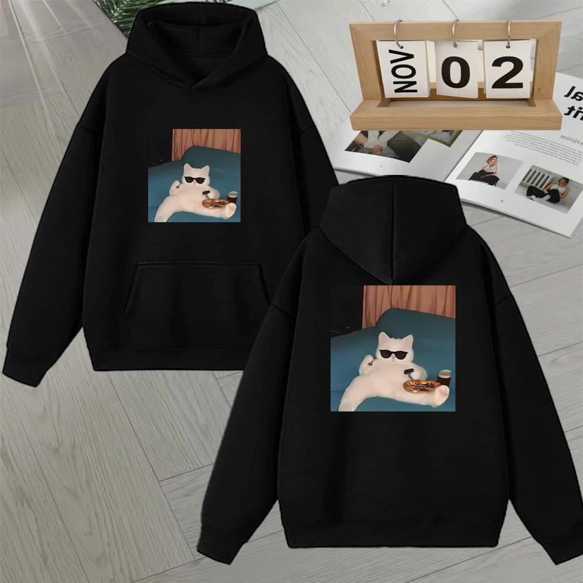 Hot Funny Glasses Cat and Pizza Meme Sweatshirt Creativity Fashion Long sleeve Hoodies Casual Men Women Fleece Pullovers Unisex
Hot Funny Glasses Cat and Pizza Meme Sweatshirt Creativity Fashion Long sleeve Hoodies Casual Men Women Fleece Pullovers Unisex