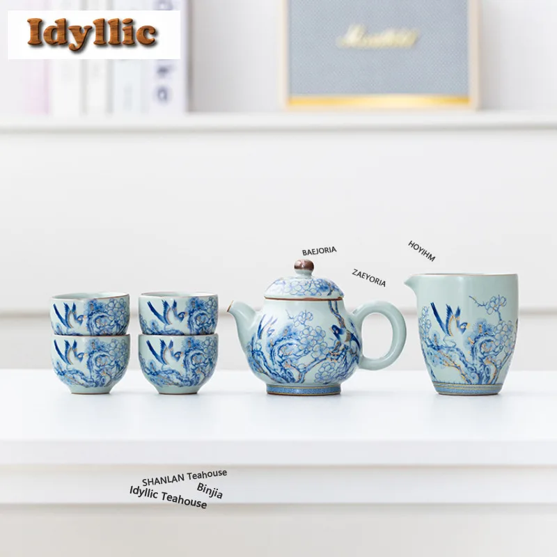 Ru Kiln Pear-shaped Tea Set Complete Set Ancient Tea Ceremony Set Household Teapot And Tea Cup Set Drinkware Supplies Collection
Ru Kiln Pear-shaped Tea Set Complete Set Ancient Tea Ceremony Set Household Teapot And Tea Cup Set Drinkware Supplies Collection