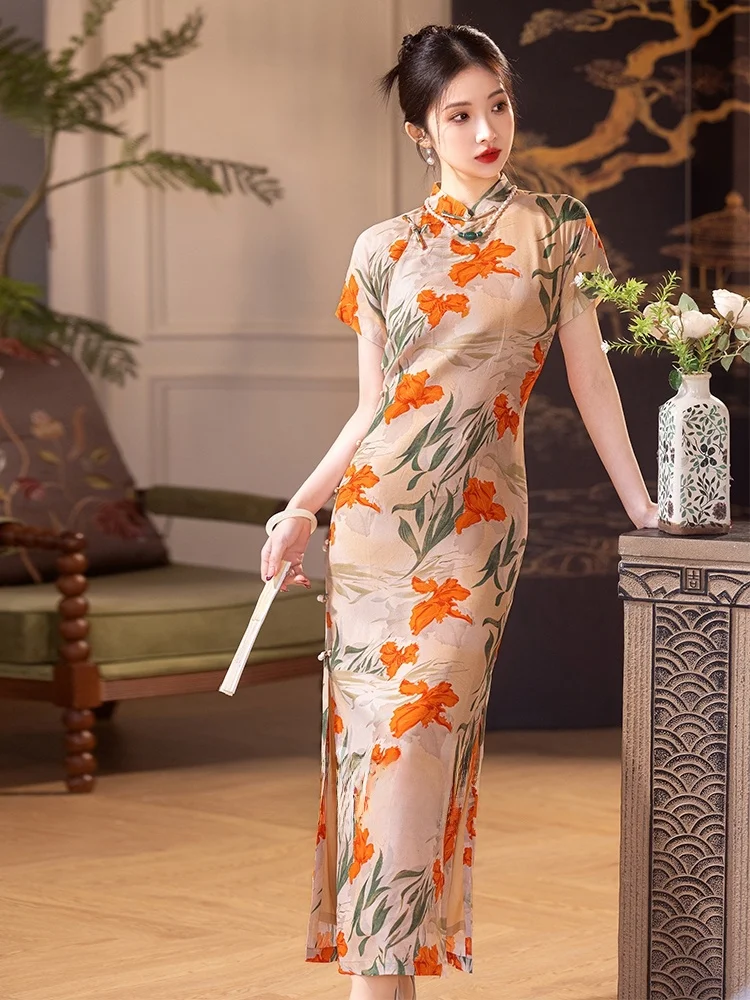 Daily Wear Floral Print Dr Women's Autumn Winter New Chinese Sle High End Feeling Long Qipao Gown ort Sve
Daily Wear Floral Print Dr Women's Autumn Winter New Chinese Sle High End Feeling Long Qipao Gown ort Sve