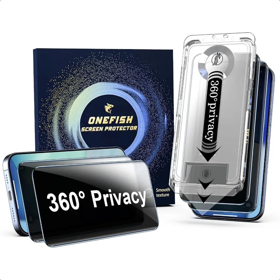 Screen Protector Privacy Compatible with iPhone 17 Pro Max 2 Pack 4 Way 360 AntiSpy Tempered Glass 9H Hardn 3D Curved Edges Cas
Screen Protector Privacy Compatible with iPhone 17 Pro Max 2 Pack 4 Way 360 AntiSpy Tempered Glass 9H Hardn 3D Curved Edges Cas