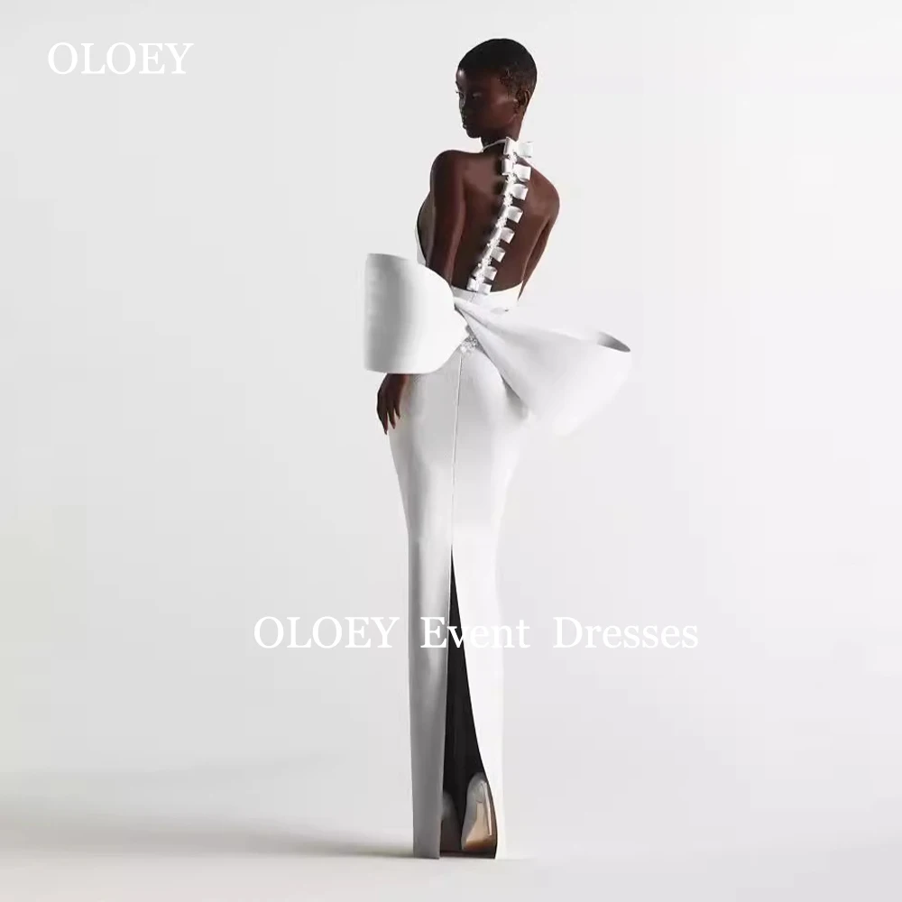 OLOEY Sexy Halter Mermaid Wedding Dresses Sleeveless Floor Length Bridal Gowns Customized Pleats Bows Back Slit Modern Style
OLOEY Sexy Halter Mermaid Wedding Dresses Sleeveless Floor Length Bridal Gowns Customized Pleats Bows Back Slit Modern Style