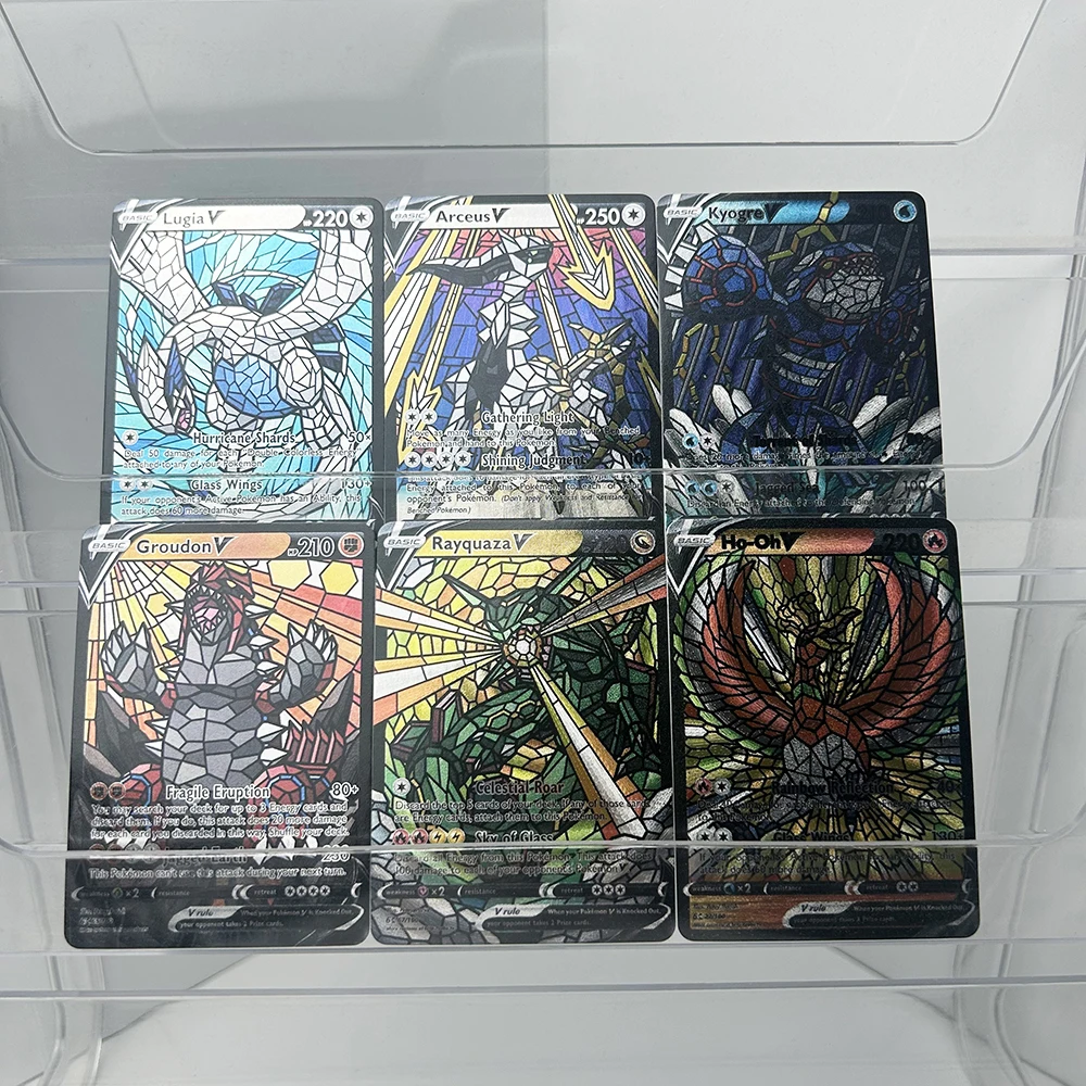 6PCS Anime Ptcg Collectible Cards Color-Flash/Coarse-Flash Hoenn & Sinnoh Legendary Trio Stained Glass Art Holo Foil Cards
6PCS Anime Ptcg Collectible Cards Color-Flash/Coarse-Flash Hoenn & Sinnoh Legendary Trio Stained Glass Art Holo Foil Cards