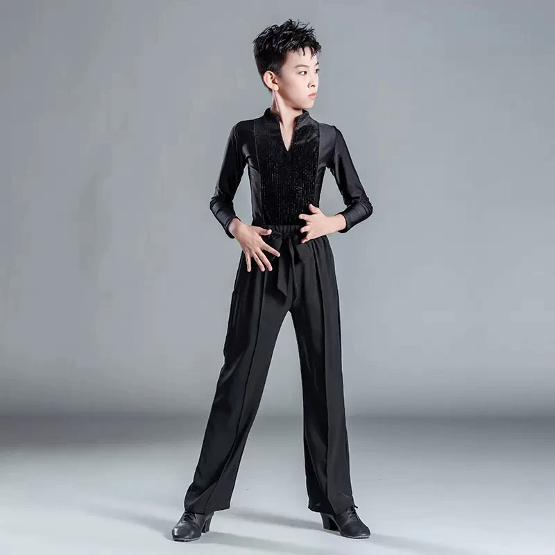 Boys Latin dance practice costume competition standard dance dress children tango long-sleeved Latin dance suit
Boys Latin dance practice costume competition standard dance dress children tango long-sleeved Latin dance suit
