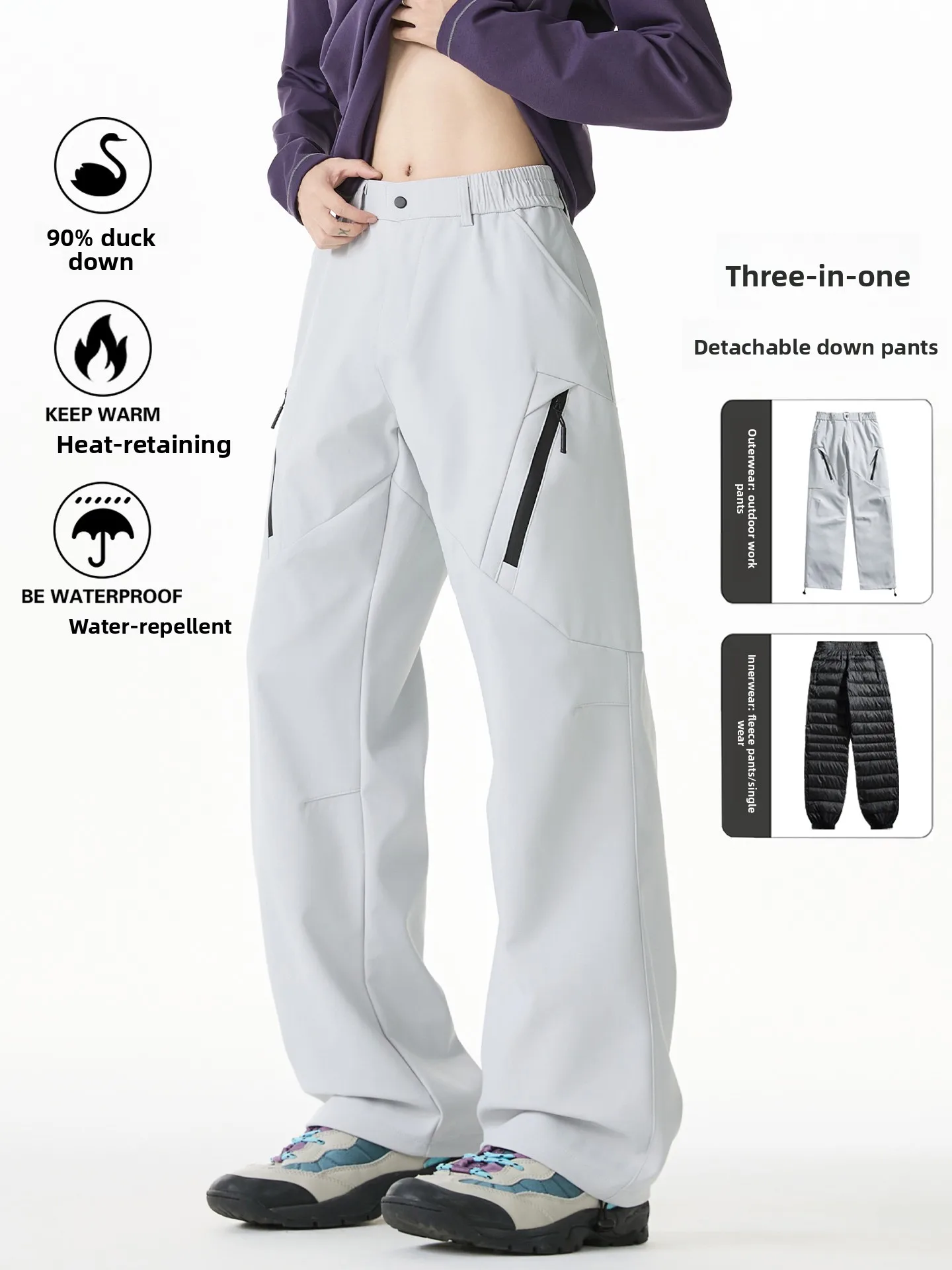 Утепленные съемные лыжные брюки 3-в-1 для мужчин и женщин, зимние утепленные брюки для сноубординга, молодежные повседневные длинные брюки
Утепленные съемные лыжные брюки 3-в-1 для мужчин и женщин, зимние утепленные брюки для сноубординга, молодежные повседневные длинные брюки