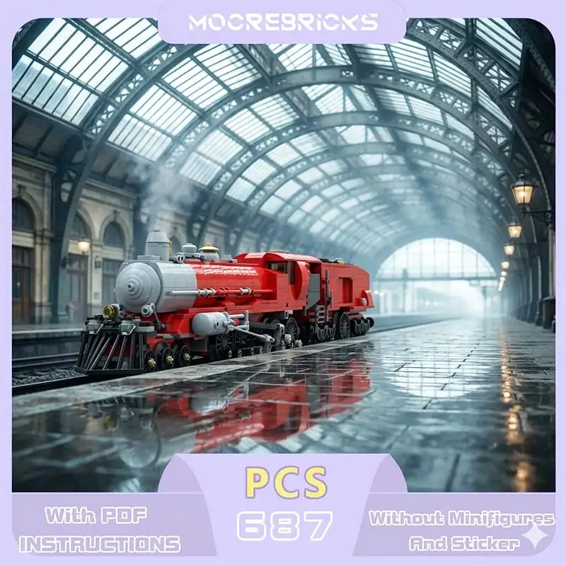 MOC Motorised Red Steam Locomotive Train Building Blocks Heavy Express Railway Vehicle Engine with Tender Bricks Adult Gift
MOC Motorised Red Steam Locomotive Train Building Blocks Heavy Express Railway Vehicle Engine with Tender Bricks Adult Gift