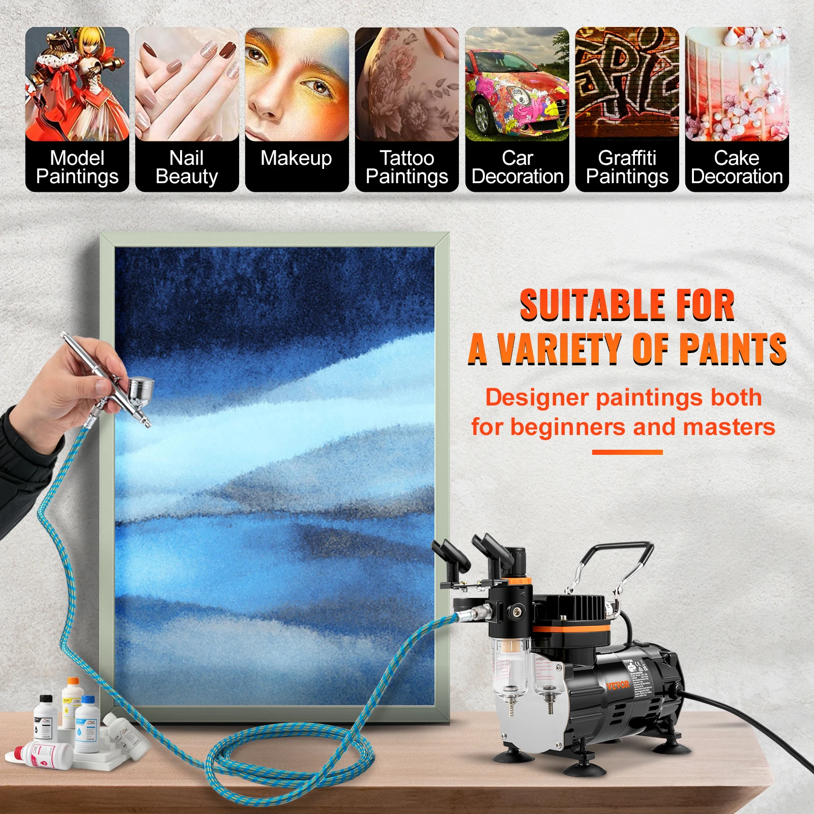 SucceBuy Professional Dual-Action Airbrush Kit 120W - Electric Spray for Art Nail Tattoo Makeup Model Painting
SucceBuy Professional Dual-Action Airbrush Kit 120W - Electric Spray for Art Nail Tattoo Makeup Model Painting