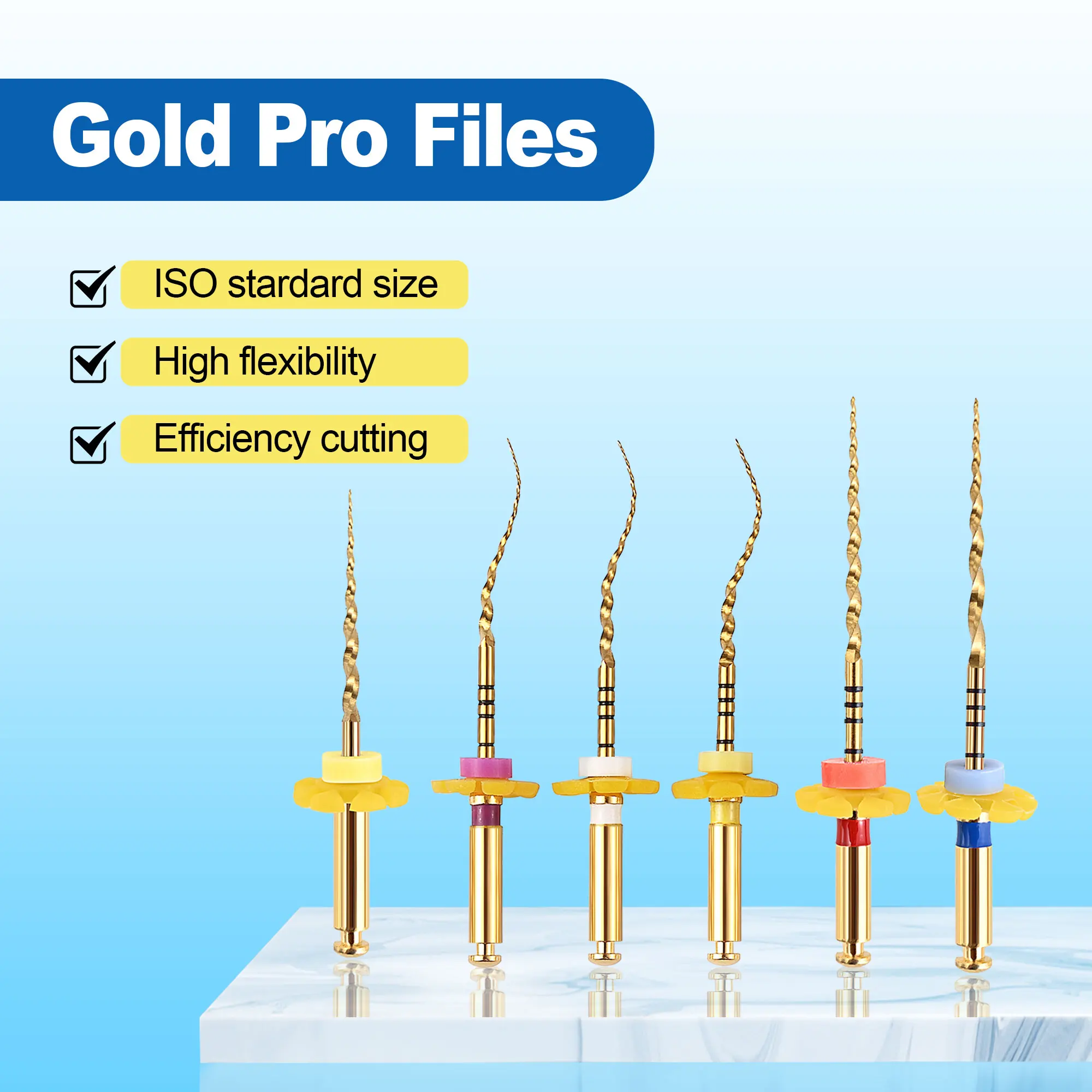 Стоматологические роторные файлы Super Gold Pro для корневых каналов, термоактивируемые, никель-титановые, SX-F3, для эндодонтического лечения
Стоматологические роторные файлы Super Gold Pro для корневых каналов, термоактивируемые, никель-титановые, SX-F3, для эндодонтического лечения