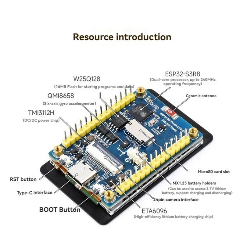ESP32-S3 2Inch Display Development Board ESP32 With Display ESP32-S3-Touch-LCD-2
ESP32-S3 2Inch Display Development Board ESP32 With Display ESP32-S3-Touch-LCD-2