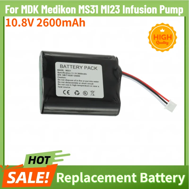 High Quality 10.8V 2600mAh Battery For MDK Medikon MS31 MI23 Infusion Pump Brand New Replacement Battery
High Quality 10.8V 2600mAh Battery For MDK Medikon MS31 MI23 Infusion Pump Brand New Replacement Battery