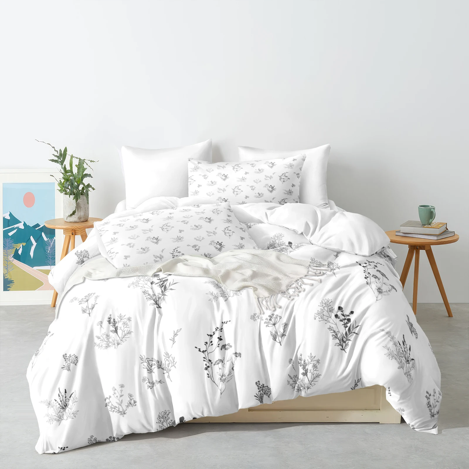 Black White Flower Duvet Cover Set Ditsy Floral Bed Covers Cute Botanical Bedding Set Black Leaves Bedding Set
Black White Flower Duvet Cover Set Ditsy Floral Bed Covers Cute Botanical Bedding Set Black Leaves Bedding Set