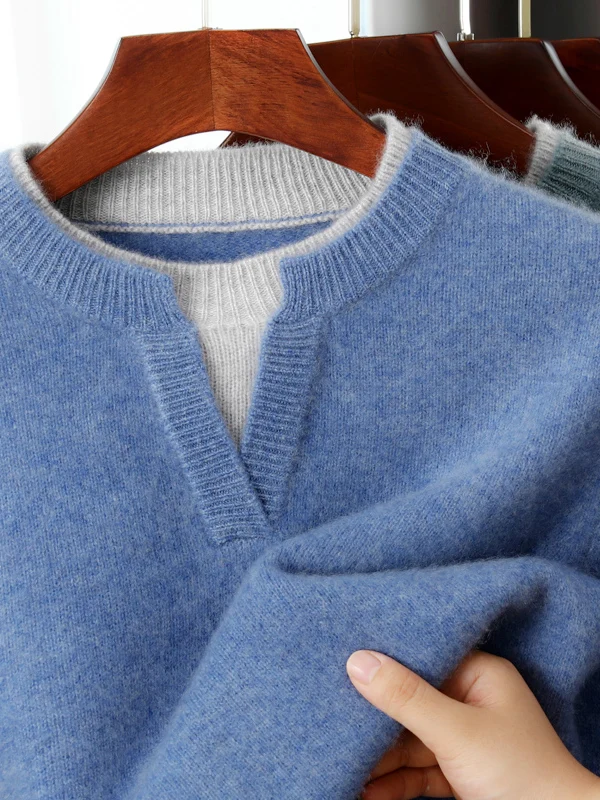 Мужской осенне-зимний шерстяной вязаный свитер с v-образным вырезом, повседневный цветной дизайн Blo, теплый и удобный деловой повседневный...
Мужской осенне-зимний шерстяной вязаный свитер с v-образным вырезом, повседневный цветной дизайн Blo, теплый и удобный деловой повседневный...