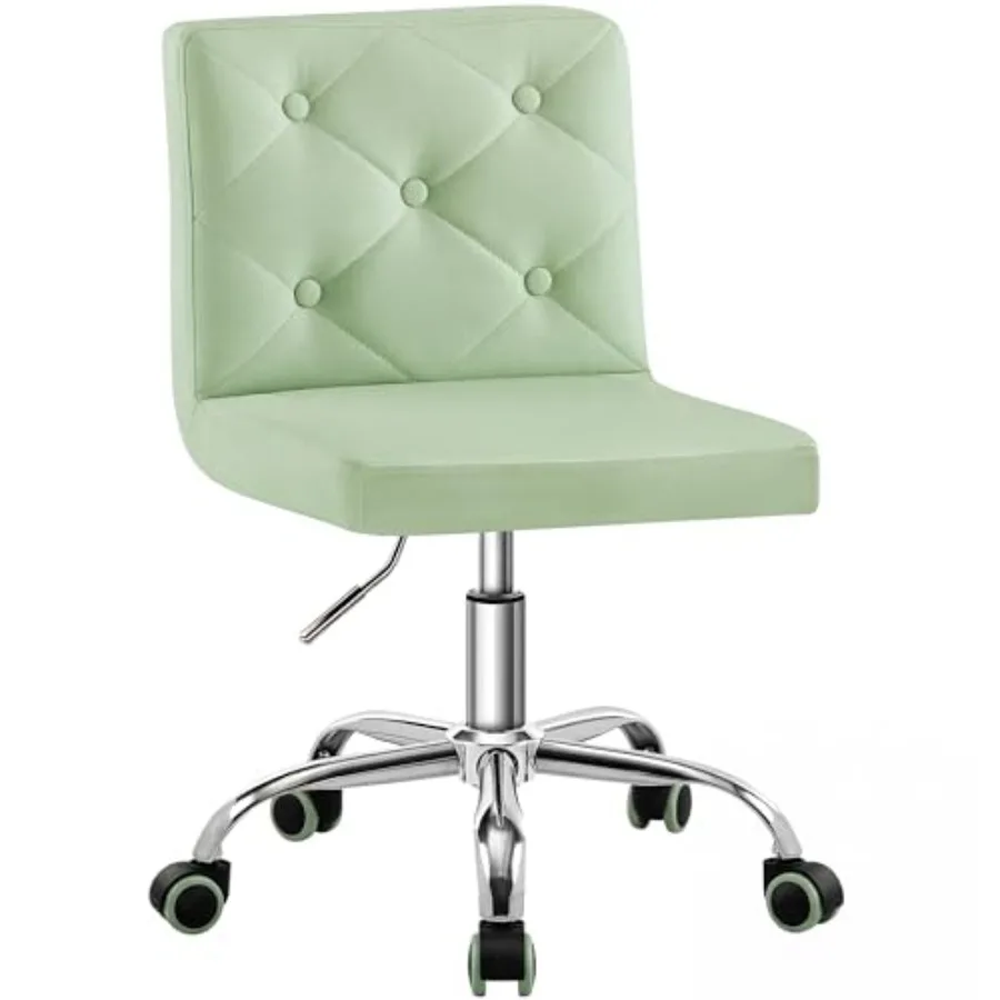 PU Leather Mid-Back Armless Vanity Chair Adjustable Height 360° Rolling Swivel for Home Office Work
PU Leather Mid-Back Armless Vanity Chair Adjustable Height 360° Rolling Swivel for Home Office Work
