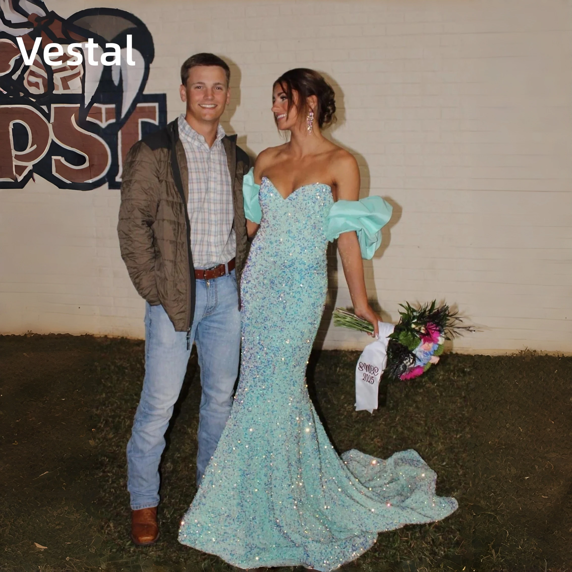 Mint Green Off Shoulder Mermaid Prom Dress with Puffy Sleeves Sequins Formal Evening Party Gown Birthday Customized
Mint Green Off Shoulder Mermaid Prom Dress with Puffy Sleeves Sequins Formal Evening Party Gown Birthday Customized