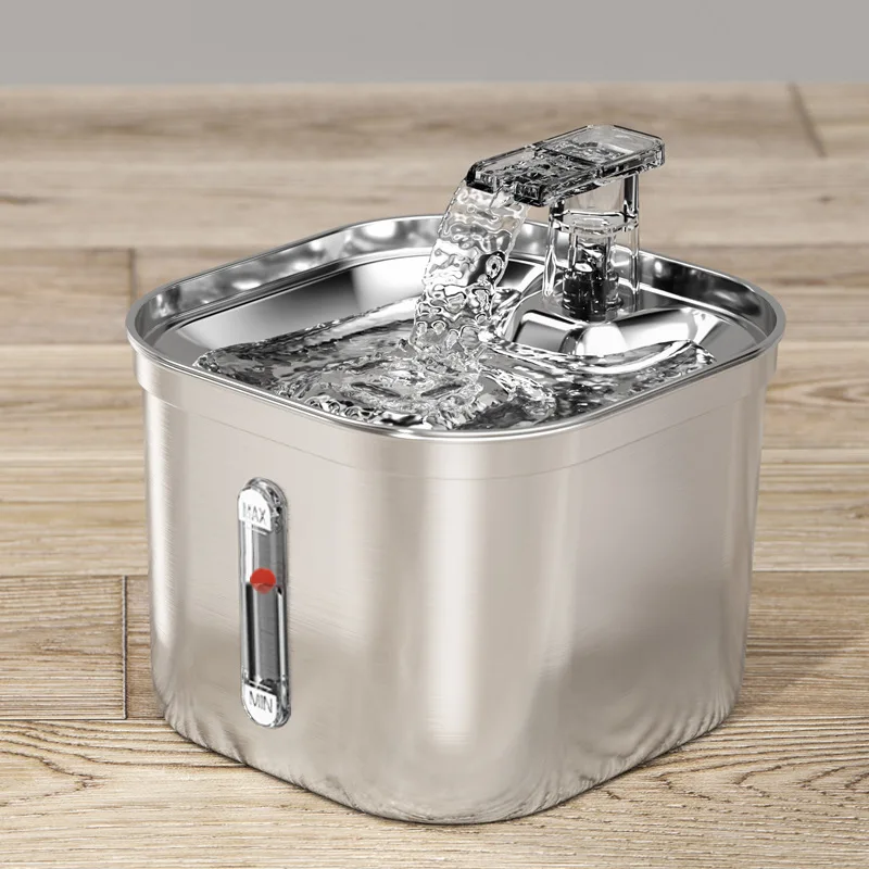 Pet water dispenser square all stainless steel automatic circulation filtration intelligent sensing water dispenser for cats
Pet water dispenser square all stainless steel automatic circulation filtration intelligent sensing water dispenser for cats