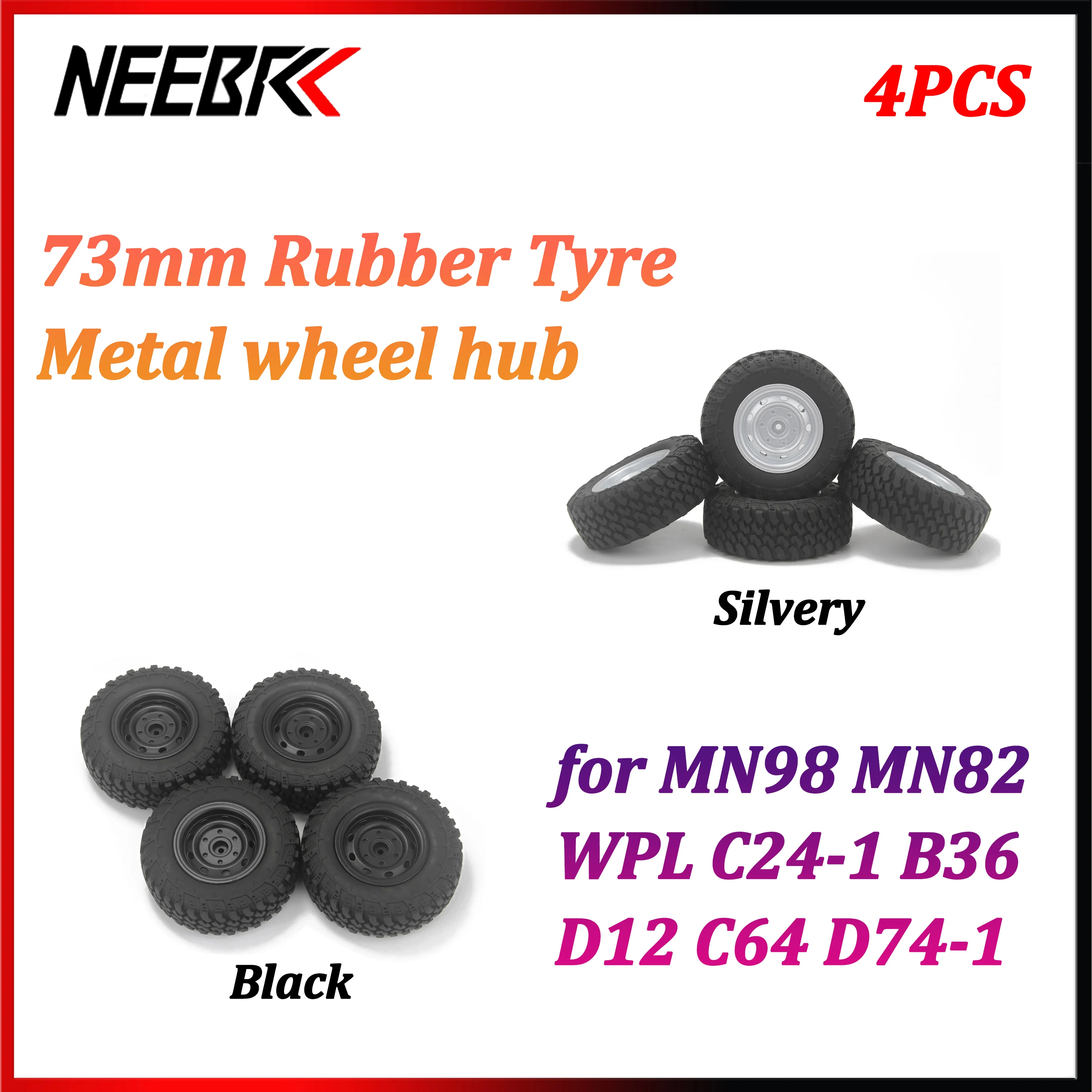 4PCS 73mm MN99S Metal Wheel Hub Rubber Tire 5mm Hex for RC Truck Crawler Buggy Car Parts MN98 MN82 WPL C24-1 B36 D12 C64 D74-1
4PCS 73mm MN99S Metal Wheel Hub Rubber Tire 5mm Hex for RC Truck Crawler Buggy Car Parts MN98 MN82 WPL C24-1 B36 D12 C64 D74-1