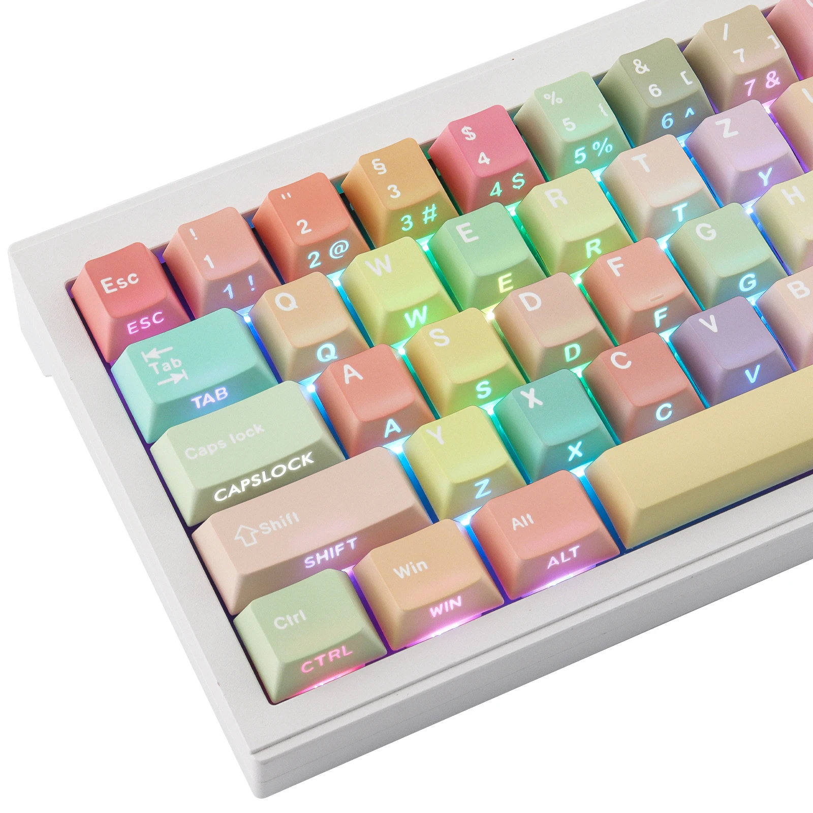 133 keys of the Jelly Double Engraved keycaps PBT Light Transmission Materials Dye-Sublimated Cherry Profile For Mechanical Keyb
133 keys of the Jelly Double Engraved keycaps PBT Light Transmission Materials Dye-Sublimated Cherry Profile For Mechanical Keyb