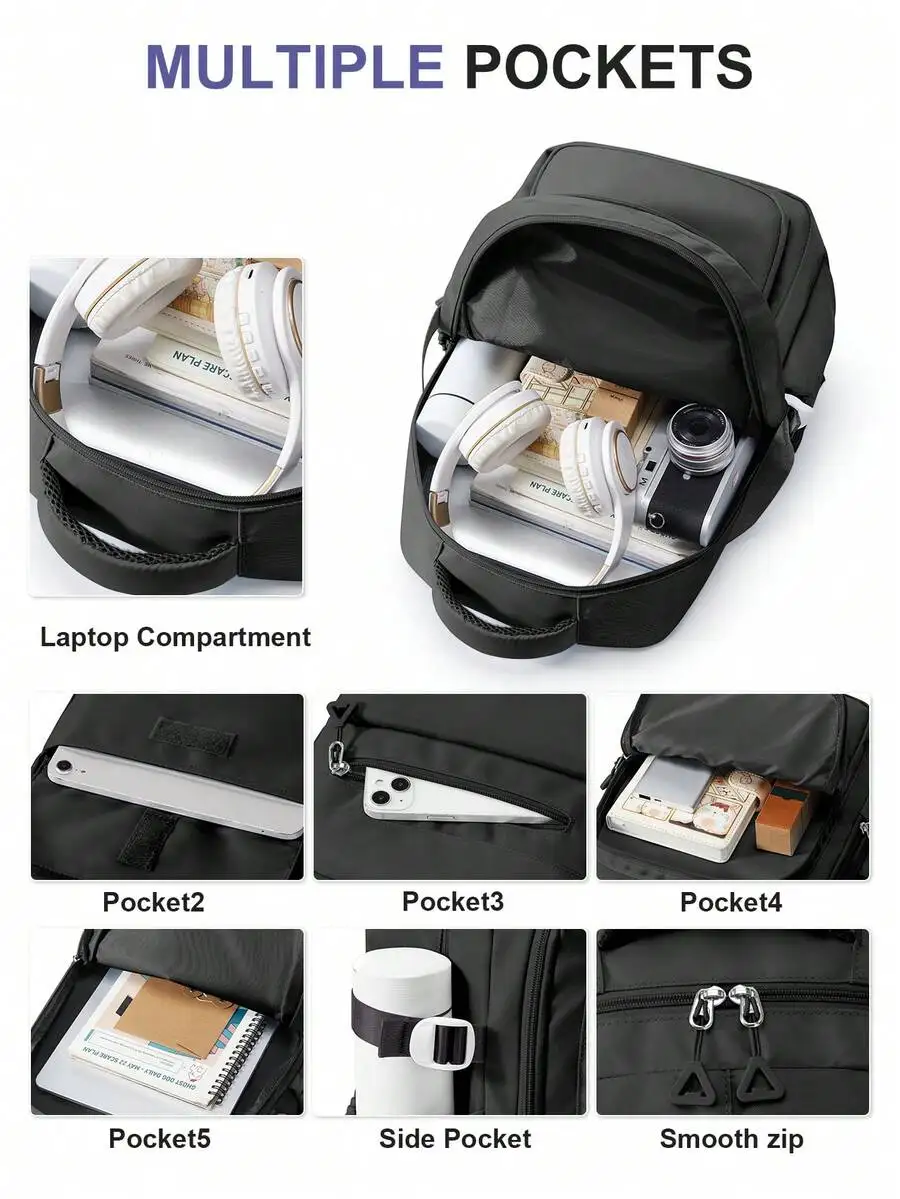 Unisex 15-17 Inch Laptop Backpack With Multiple Zipper Pockets Lightweight Water Resistant For School Business Travel
Unisex 15-17 Inch Laptop Backpack With Multiple Zipper Pockets Lightweight Water Resistant For School Business Travel