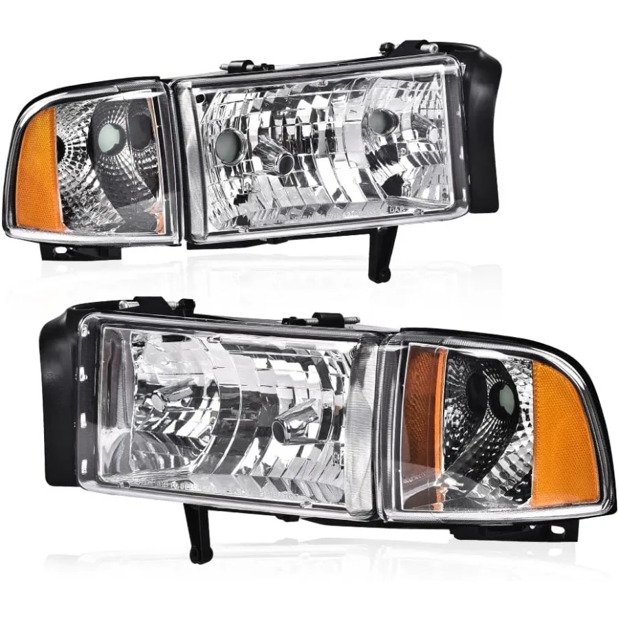 Headlight Assembly Compatible with 19942002 Dodge Ram 1500 2500 3500 Halogen Headlamps Assembly Clear Lens Clear Housing Amber
Headlight Assembly Compatible with 19942002 Dodge Ram 1500 2500 3500 Halogen Headlamps Assembly Clear Lens Clear Housing Amber