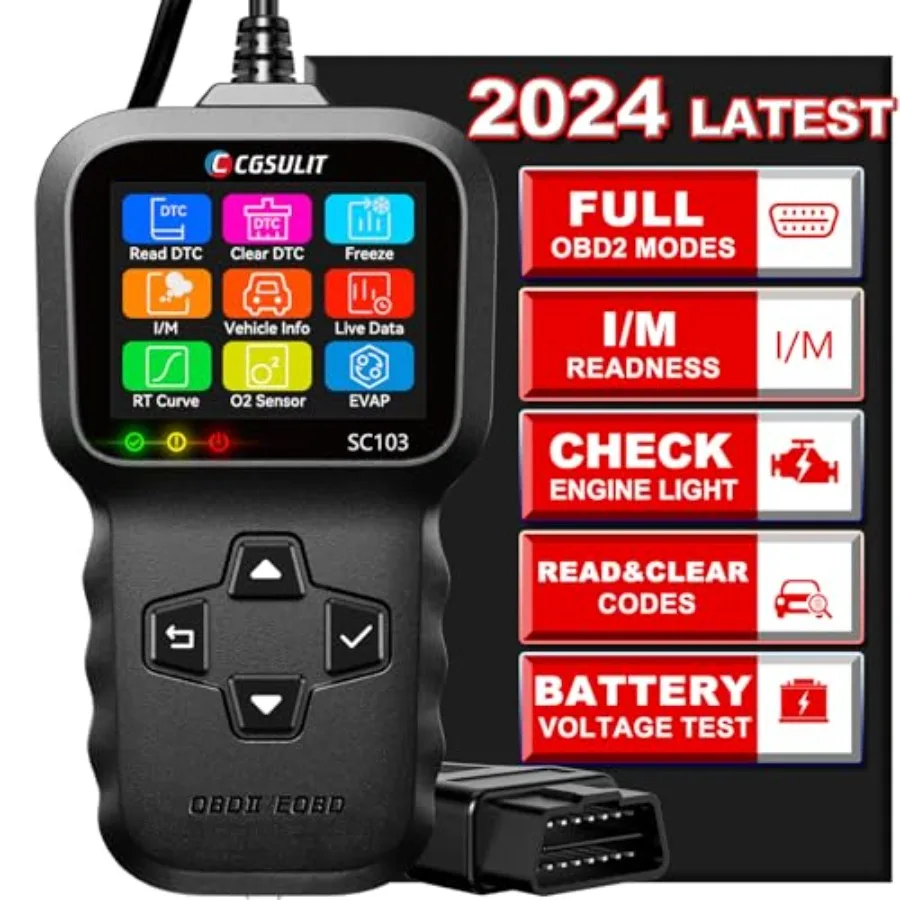 OBD2 Scanner, SC103 Car Code Reader Diagnose Check Engine Light Smog Check DTCs Scan Tool Live Data Stream Voltage Test for Veh
OBD2 Scanner, SC103 Car Code Reader Diagnose Check Engine Light Smog Check DTCs Scan Tool Live Data Stream Voltage Test for Veh