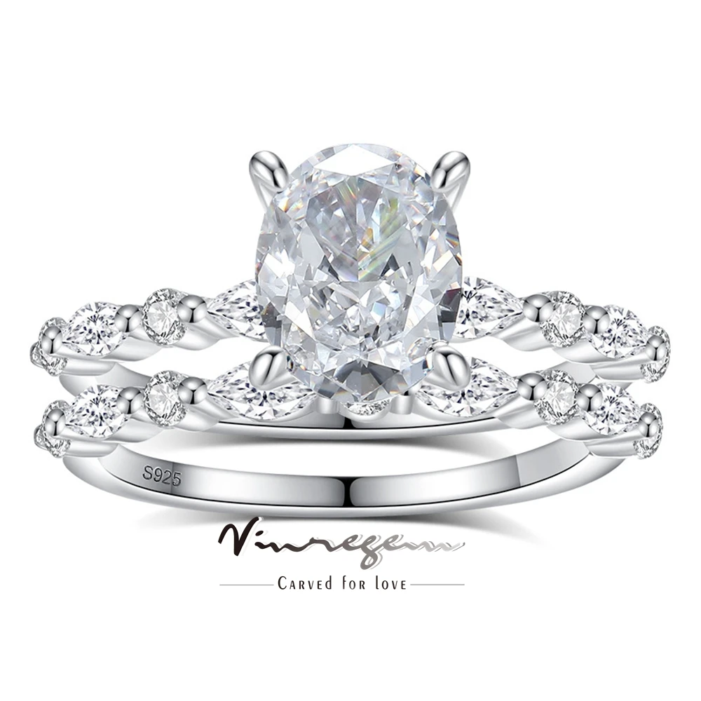 Vinregem 7*9 MM Oval Cut Lab Created Sapphire High Carbon Diamond Gemstone Romantic 925 Sterling Silver Ring Set Fine Jewelry 
Vinregem 7*9 MM Oval Cut Lab Created Sapphire High Carbon Diamond Gemstone Romantic 925 Sterling Silver Ring Set Fine Jewelry