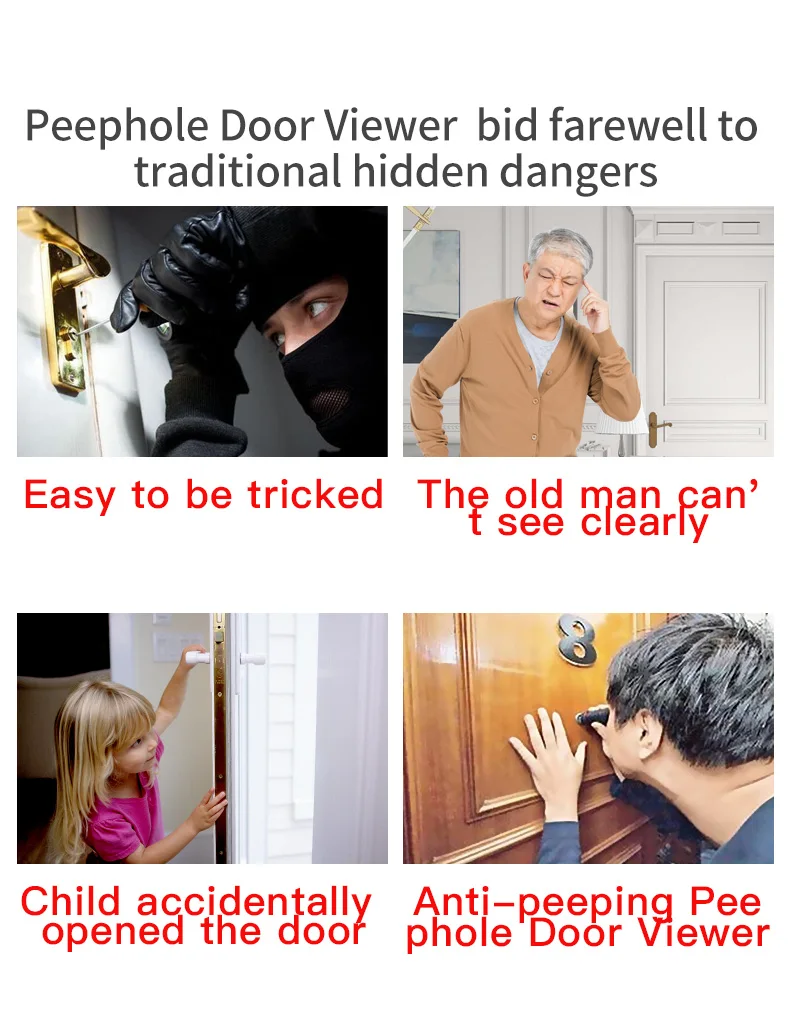 Smart Cat Eye Doorbell Indoor Visual Home Wireless Intercom System HD Wifi Battery Camera Visitor Reminder PIR Motion Detection
Smart Cat Eye Doorbell Indoor Visual Home Wireless Intercom System HD Wifi Battery Camera Visitor Reminder PIR Motion Detection
