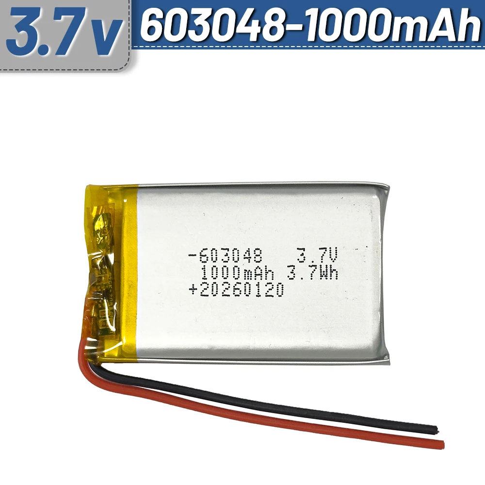 3.7V 1000mAh 603048 Lipo Battery PH2.0/ XH2.54 /JST1.25 Plug Rechargeable Battery for MP3 GPS Bluetooth Headset Camera
3.7V 1000mAh 603048 Lipo Battery PH2.0/ XH2.54 /JST1.25 Plug Rechargeable Battery for MP3 GPS Bluetooth Headset Camera