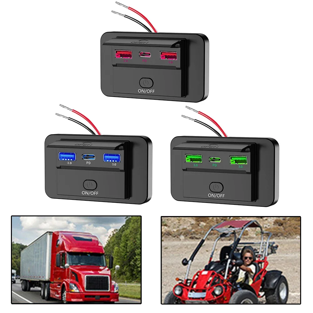 12V-24V USB Outlet Panel Wall Mount Dual USB 3.0+PD3.0 Ports Car Charger Socket Accessories For Car Bus RV Truck
12V-24V USB Outlet Panel Wall Mount Dual USB 3.0+PD3.0 Ports Car Charger Socket Accessories For Car Bus RV Truck