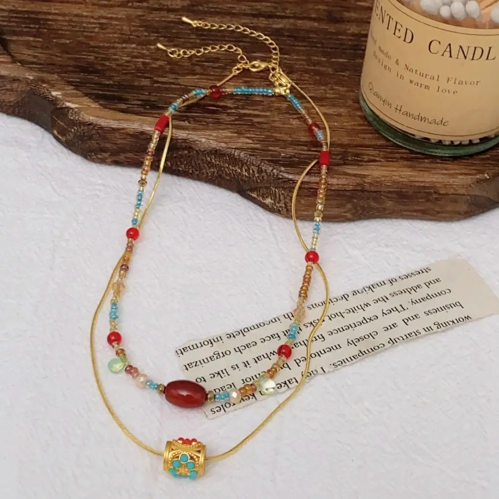 2pcs/set Copper Glass Bead Necklace Bead Minority Design Beaded Clavicle Chain Charms Jewelry Accessories
2pcs/set Copper Glass Bead Necklace Bead Minority Design Beaded Clavicle Chain Charms Jewelry Accessories